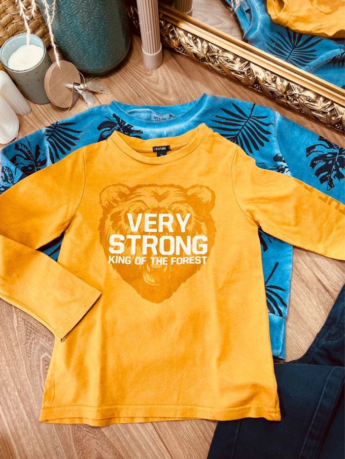 Taille 4 ans ensemble 3 pièces garçon TAO Kiabi bleu et moutarde * home * 💙 - photo numéro 6