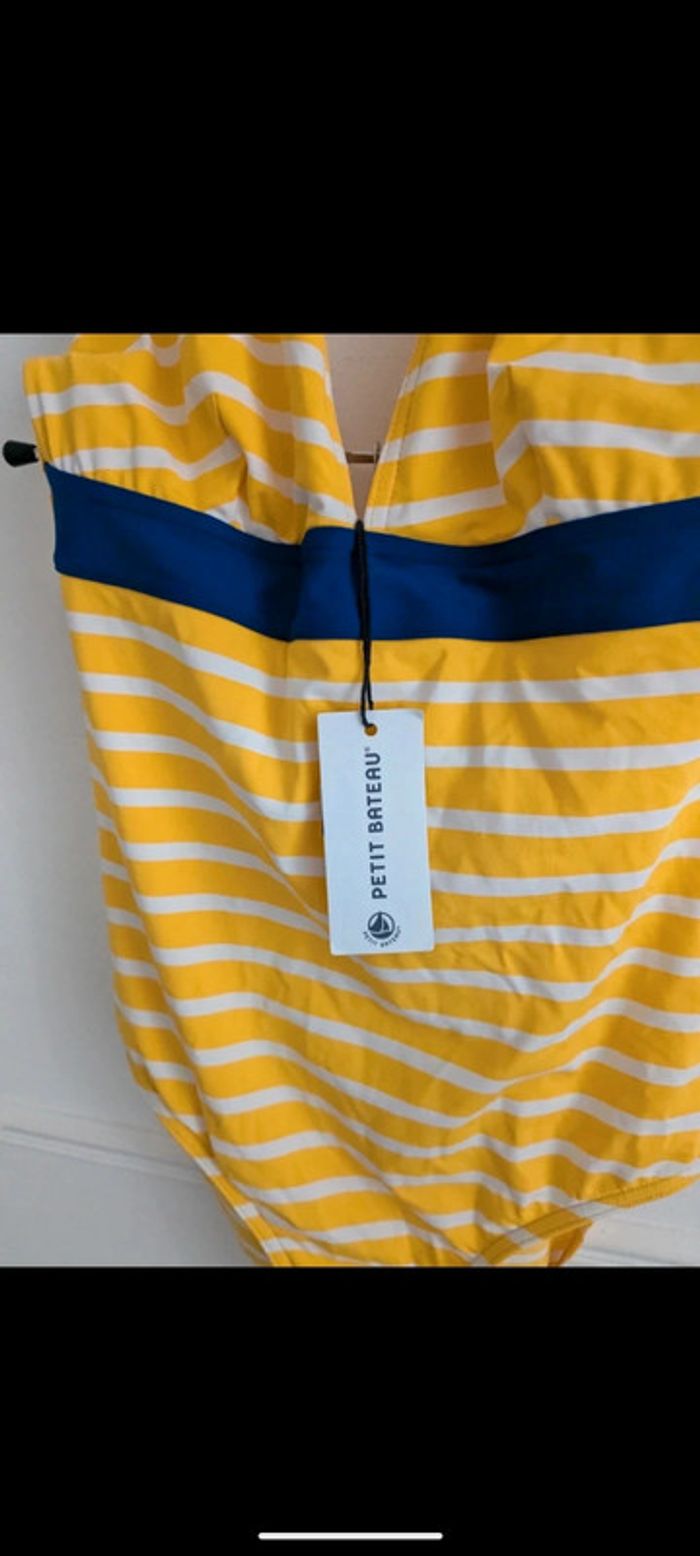 Maillot de bain jaune blanc et bleu XS - photo numéro 2
