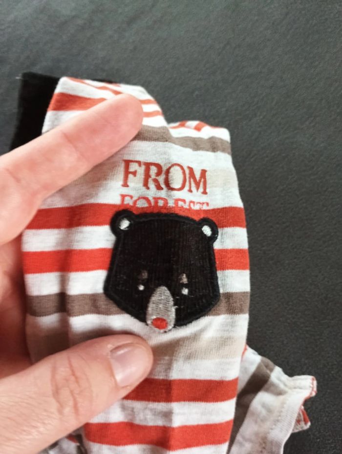 Polo manches longues Garçon 6 mois rayé ours Obaïbi - photo numéro 4