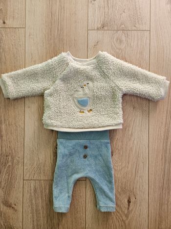 Ensemble pull sherpa et legging velours - 1 mois