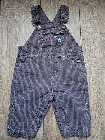 Salopette Sergent Major marron / violet 9 mois