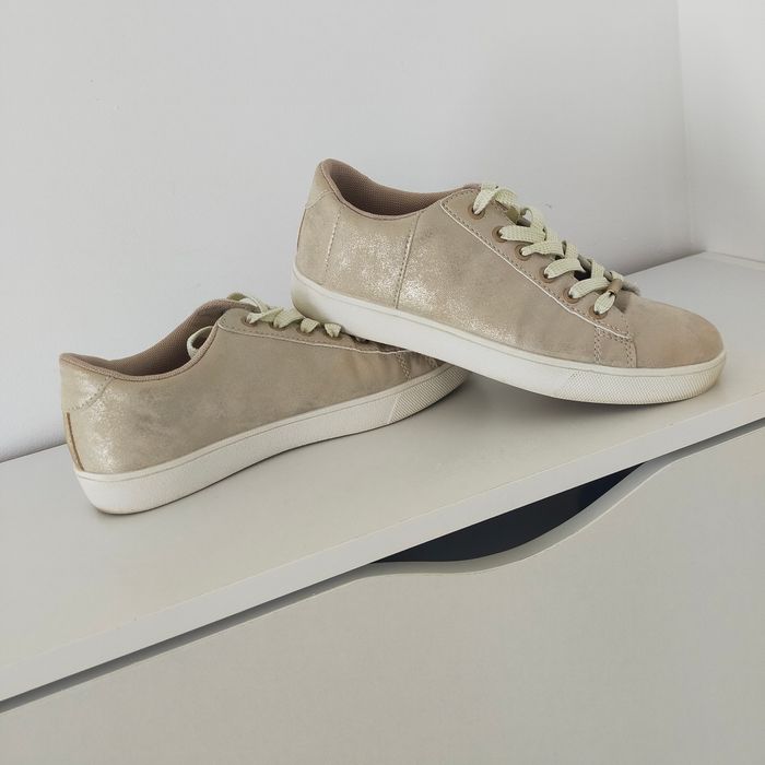 Baskets sneakers femme Chausséa pointure 36 blanc doré - photo numéro 3