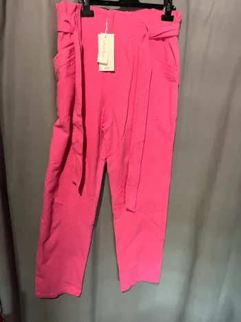 Pantalon léger jambe large rose