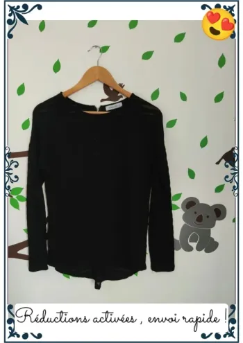 Pull noir effet sympathique