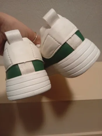 Chaussures basket blanc - vert - Pointure 36