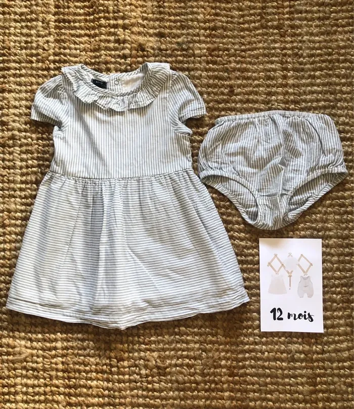 Robe rayée avec bloomer