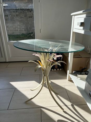 Table d’appoint plateau verre
