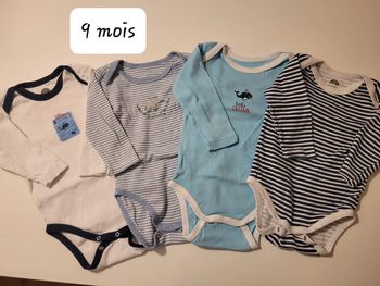 Lot de 4 bodies manches longues (9 mois)
