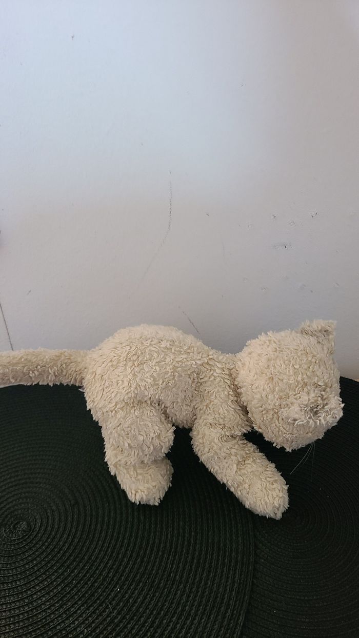 doudou chat bouclette crème gund - photo numéro 3