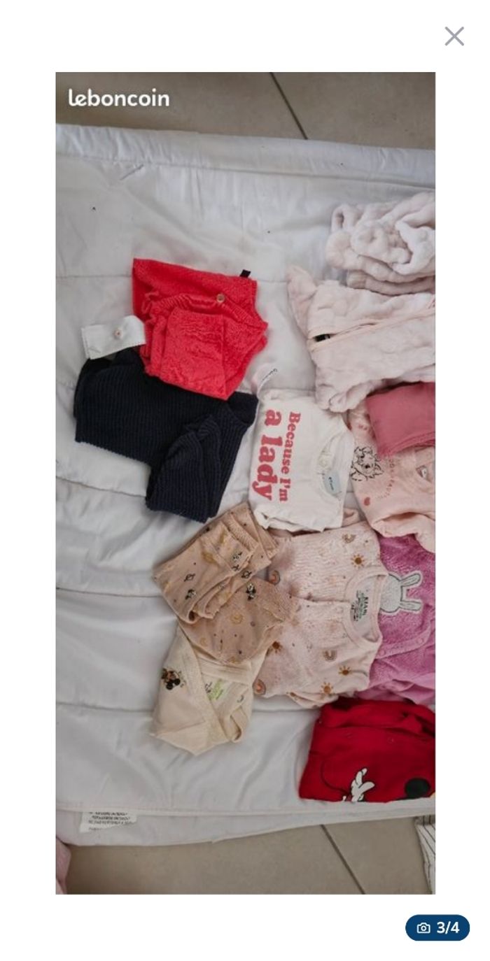 Grand lot vêtements bébé fille naissance hiver - photo numéro 2