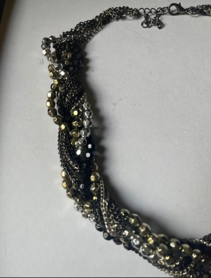 Joli collier fantaisie, noir gris G - photo numéro 5