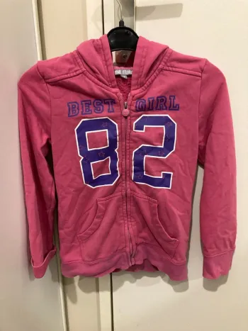 Veste fille à capuche rose 6 ans