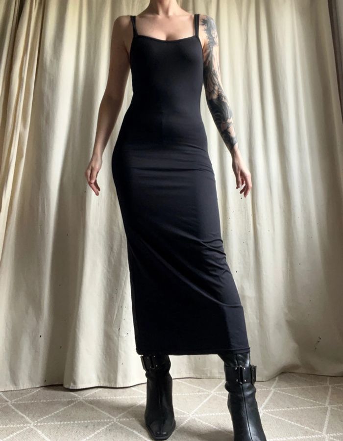 Robe slip on noire iconique vintage made in France 🇫🇷 90s Goth - Taille S