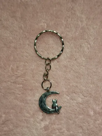 🌙🐱 Porte-clé Lune & Chat – Poétique et féérique 🐱🌙