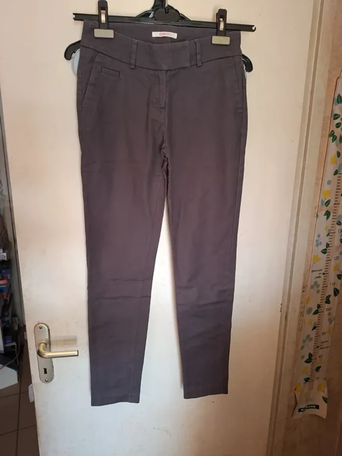 Pantalon chino camaïeu 34 gris foncé