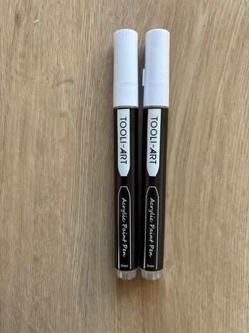 Lot de 2 feutres acrylique Tooli Art pointe 3mm blancs neufs