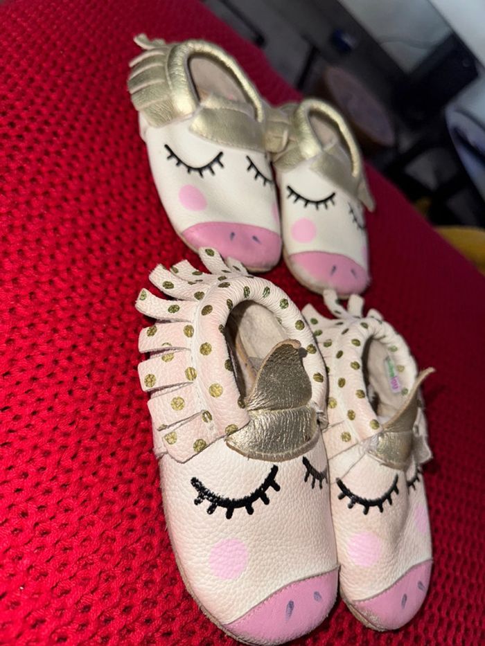 Chaussons en cuire licorne - photo numéro 2