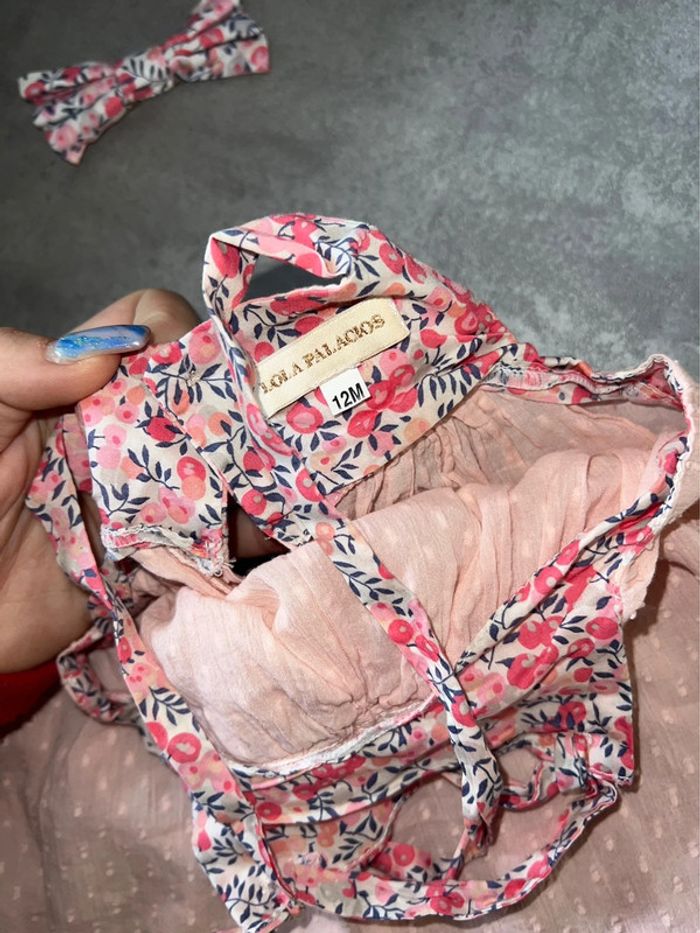 Ensemble plumetis 12 18 mois robe pince légère été liberty Wiltshire mois de senteur Lola palacios - photo numéro 3