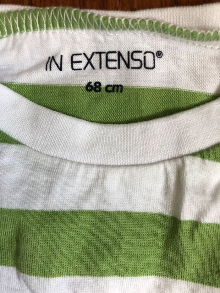 Tee shirt rayé vert 6 mois - photo numéro 2