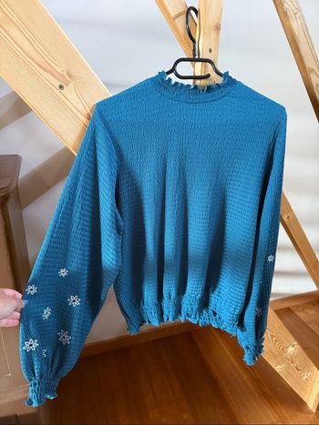 Blouse bleue canard