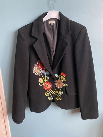 Veste de blazer en laine naf naf 42 broderie