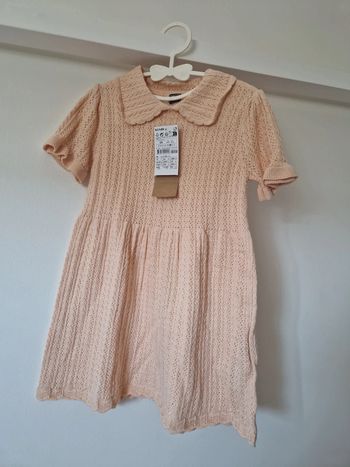 Robe tricot maille rose abricot 24mois neuve