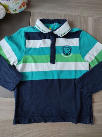 Polo manches longues smiley 4 ans