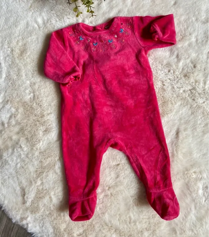 Très beau Pyjama 1 pièce velours Sergent Major – 6 mois - photo numéro 2