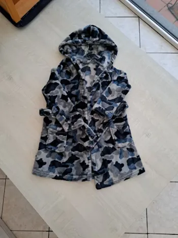 Peignoir bleu - Sortie de bain - TQF - 4 ans - polaire - chaud - doux