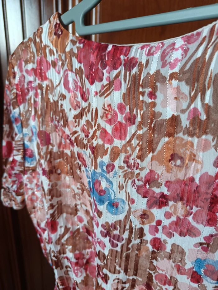 Blouse Lilie Rose fleurie S/M - photo numéro 6