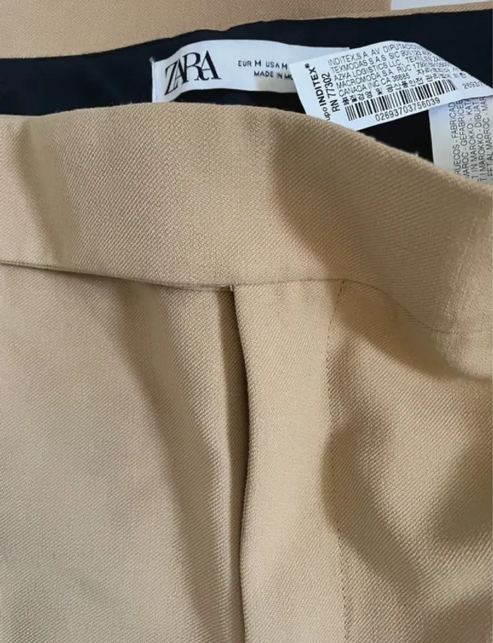 Ensemble tailleur pantalon flare camel Zara taille M - photo numéro 7