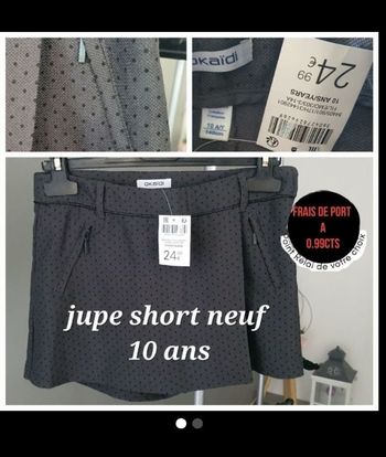 Jupe short neuf fille 10 ans oakidi