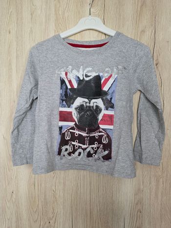 TEE-SHIRT GARÇON MANCHE LONGUE MOTIF DESSUS TAILLE 5ANS