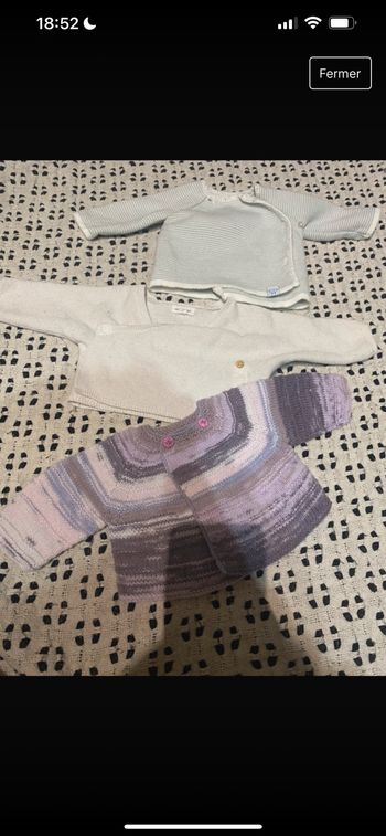 Lot 3 gilet naissance