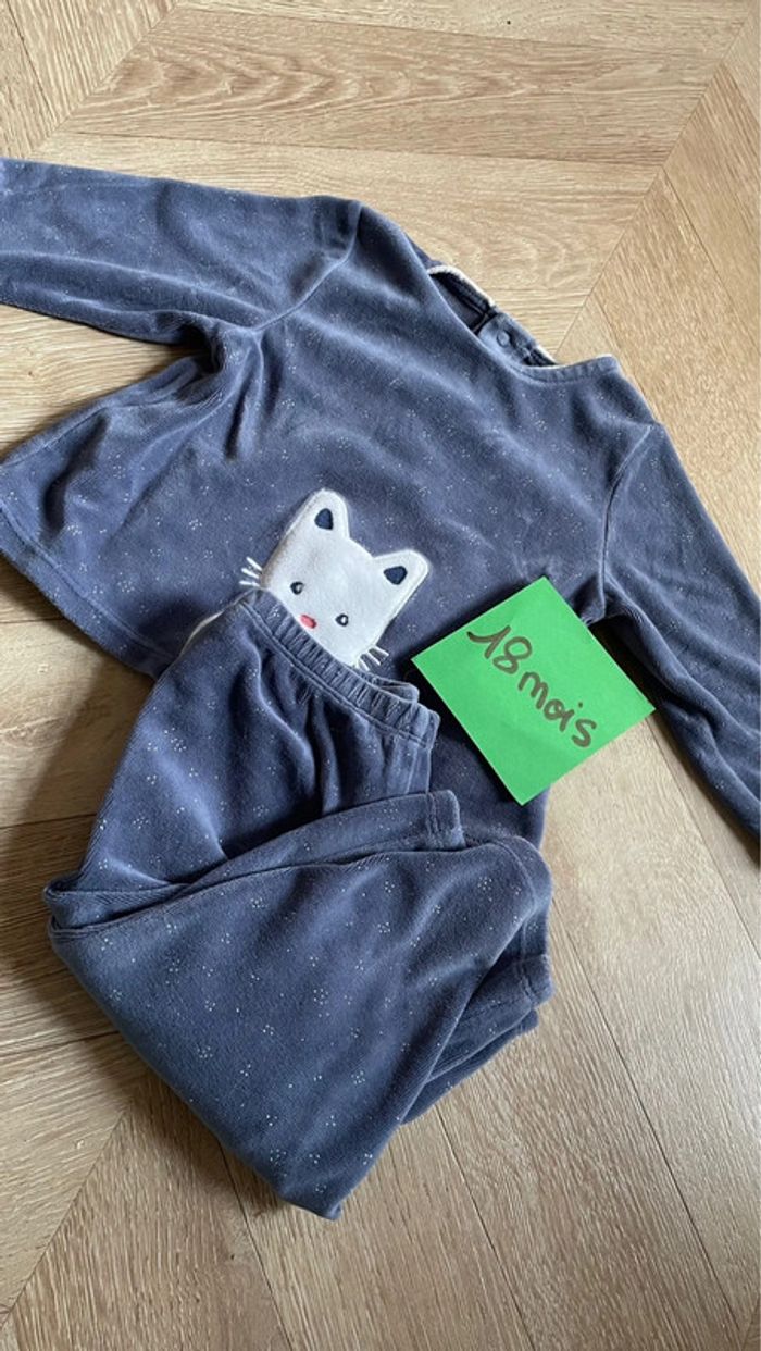 Pyjama deux pièces chat 18 mois Obaïbi