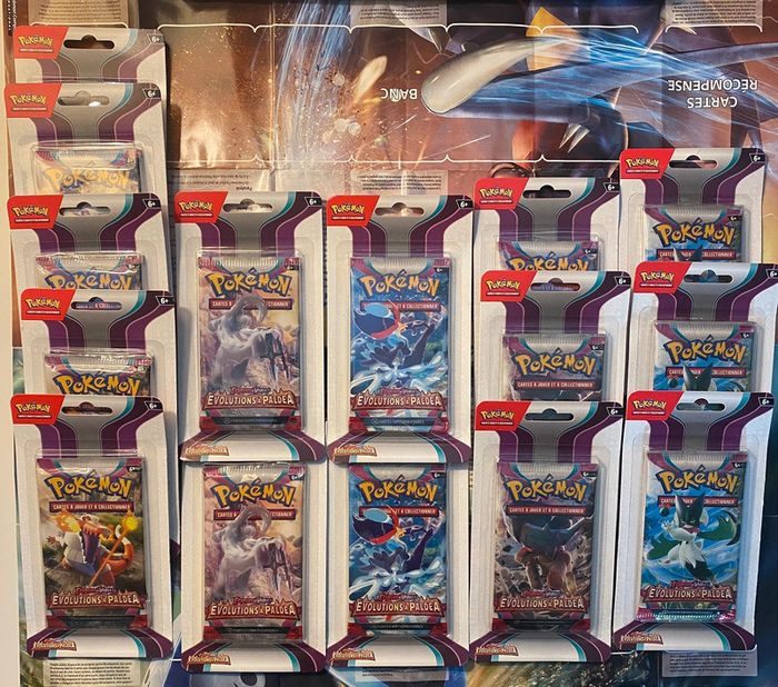 Lot de 15 blisters pokémon évolutions à paldea EV02