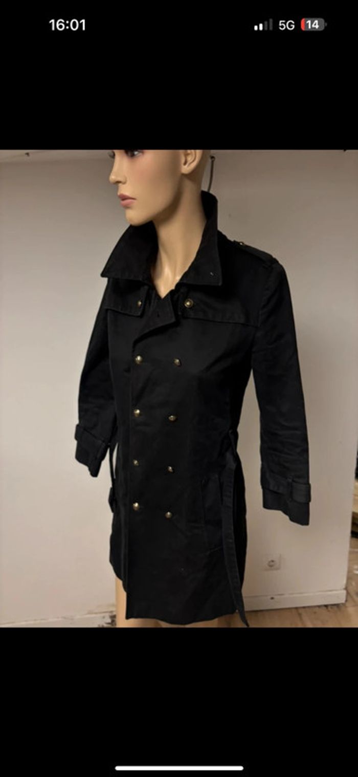 Trench noir The Kooples neuf avec ceinture – taille M - photo numéro 4