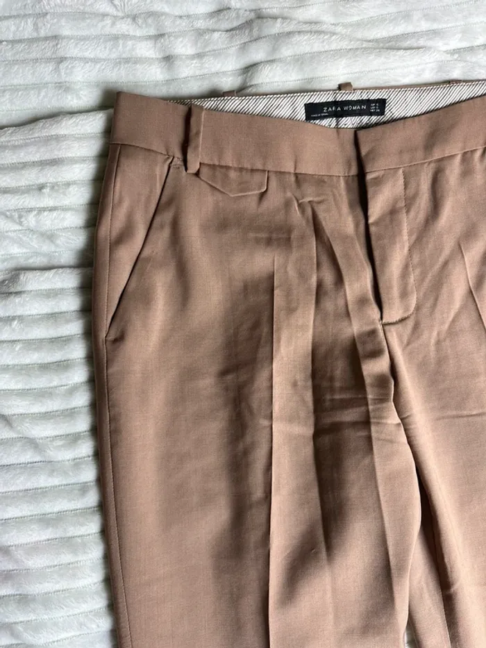 Pantalon droit camel zara - photo numéro 3