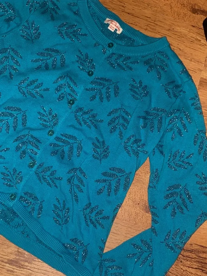 Magnifique veste gilet turquoise - photo numéro 2