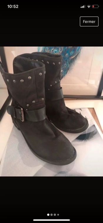 Bottines noires plates