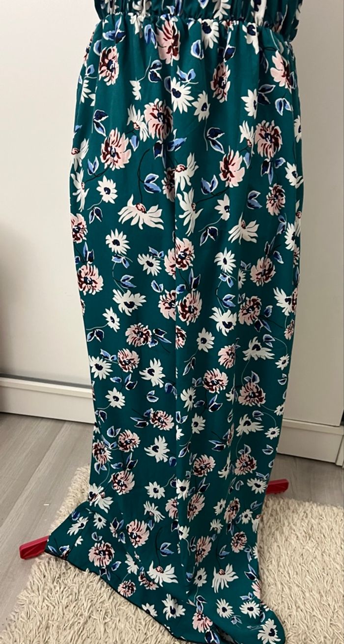 Robe longue vert émeraude fleurie LC2 - photo numéro 4