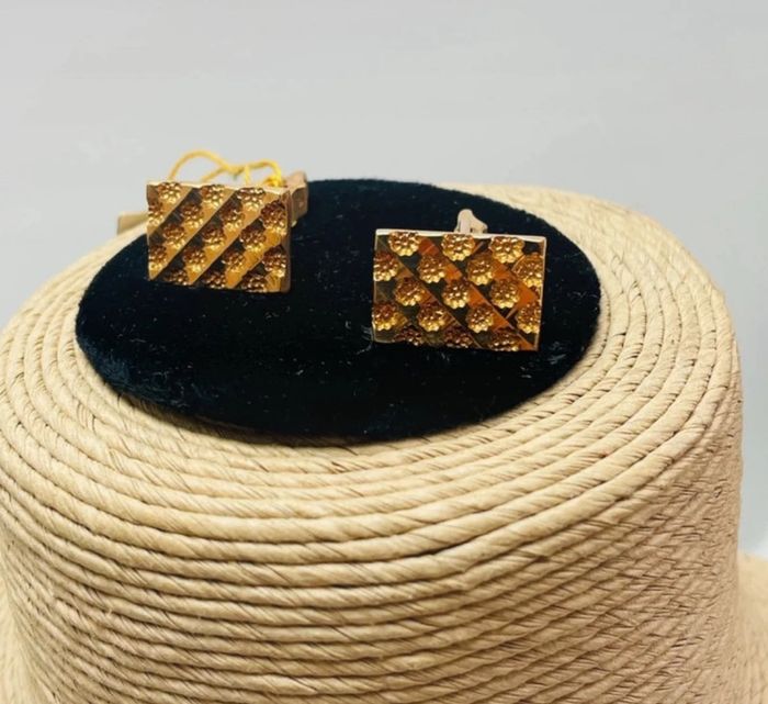 🔥 Boutons de manchettes chic vintage . Neuf. Plaqué or. - photo numéro 13