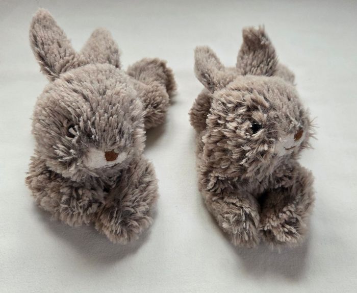 Lot de 2 peluches Lapin chiné marron 19 cm - Bukowski - photo numéro 2