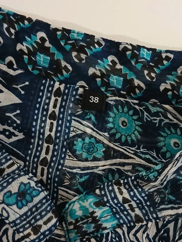 Blouse bleu et turquoise transparente 38 - photo numéro 3