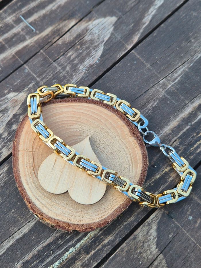 Magnifique bracelet or argent en acier - photo numéro 5