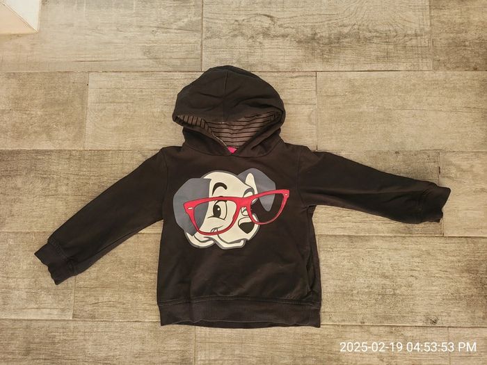 Pull chaud à capuche mixte taille 4/5ans disney dalmatien