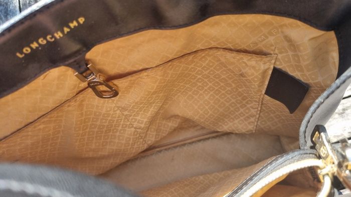 Sac longchamp cuir pleine fleur anses et lanières authentique 3 rangement - photo numéro 7
