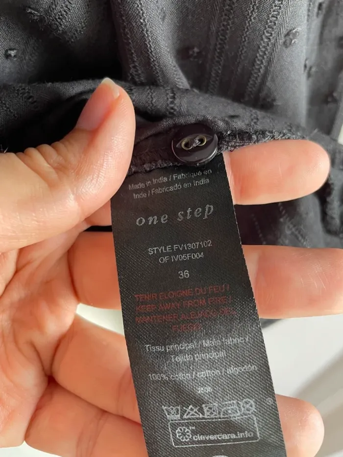 Blouse noire One Step T36 plumetis ajourée - photo numéro 8