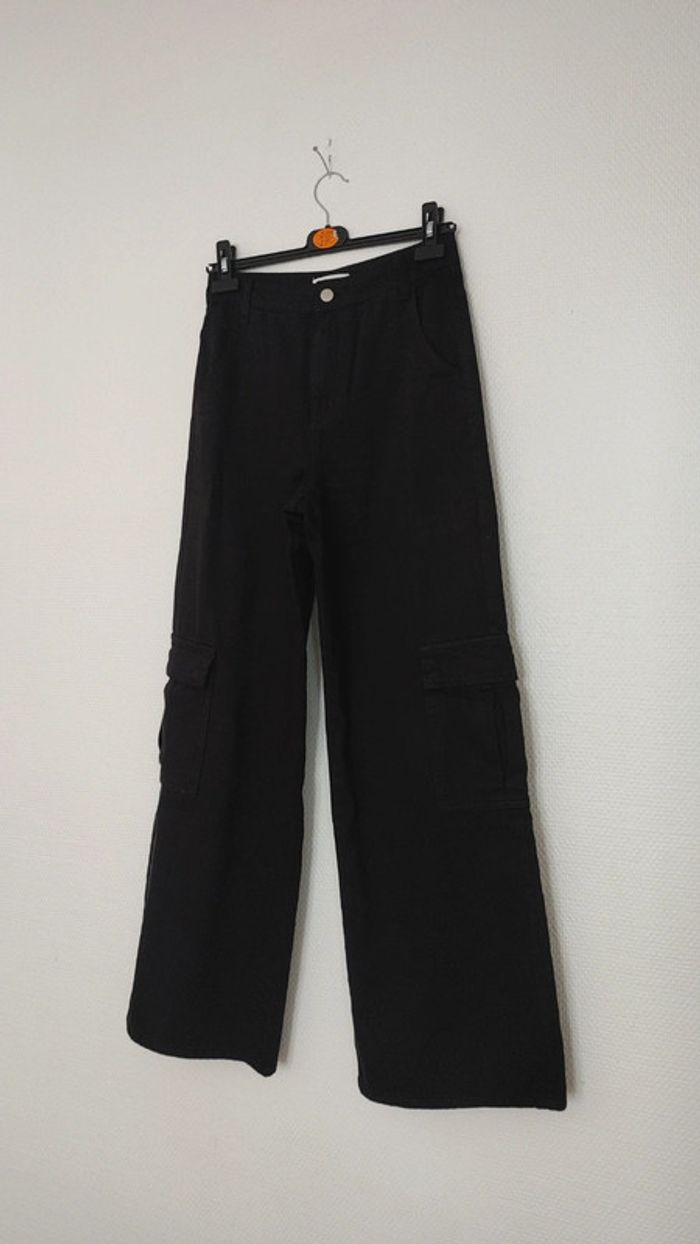 Pantalon cargo taille haute noir jean - photo numéro 9