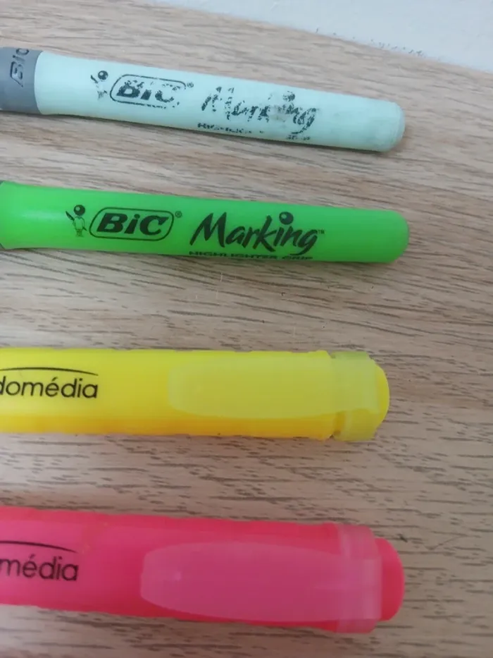 Lot de 6 fluos / surligneurs bic, stabilo, et domedia - photo numéro 3